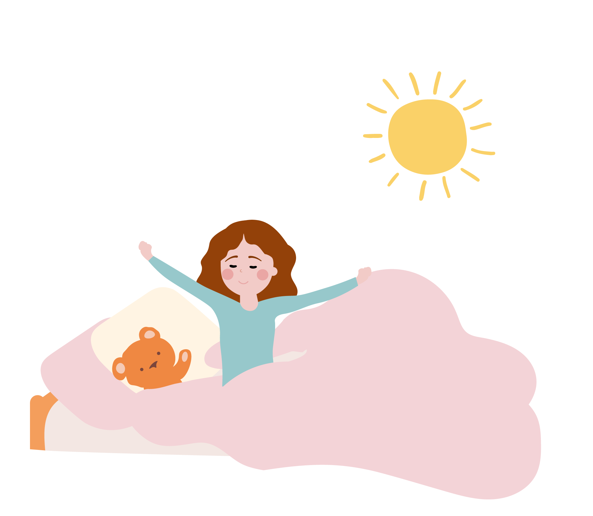 Figure in bed waking up
